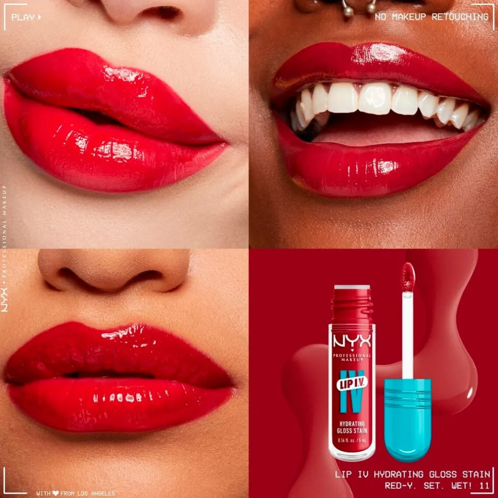 NYX Professional Makeup Lip IV 11 Red-y.Set.Wet Hydraterende Lipgloss