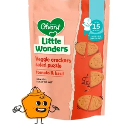 Olvarit Little Wonders 15+M Tomato & Basil Veggie Puzzel Crackers