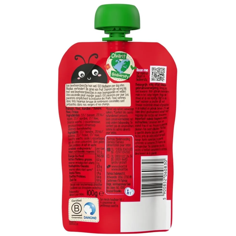 Olvarit 12+M Banaan Kiwi Aardbei Knijpfruit