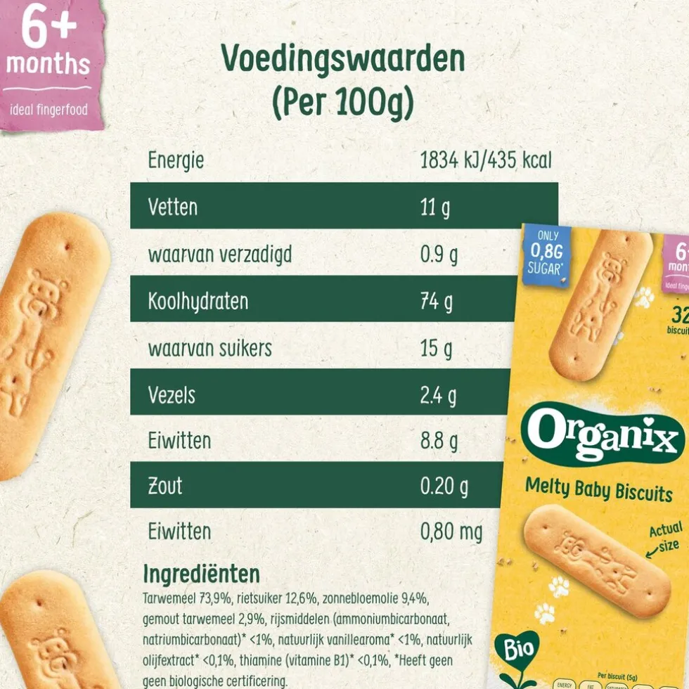 Organix Bio 6M+ Melty Baby Biscuits