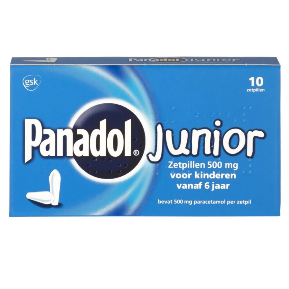 Panadol Junior 500 mg Zetpillen voor Kinderen vanaf 6 Jaar
