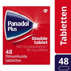 Panadol Plus 500mg/65mg Paracetamol en Coffëine Gladde Tabletten