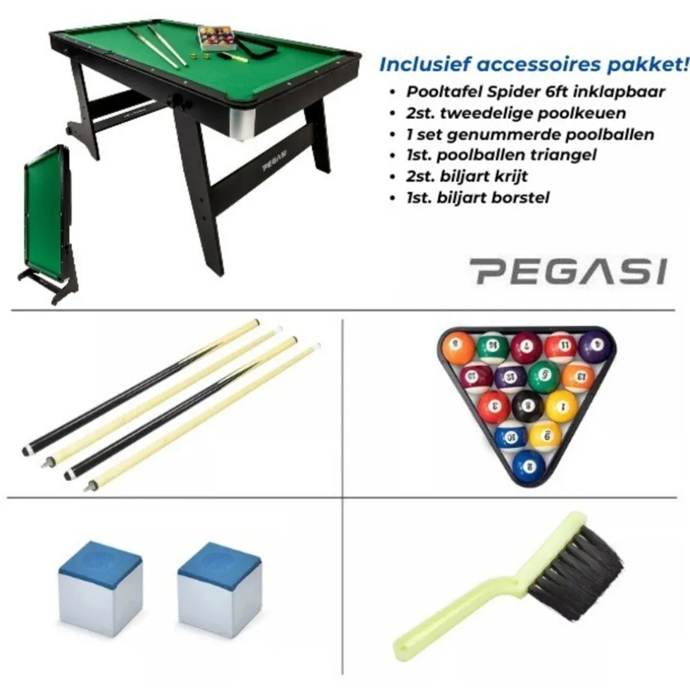 Pegasi pooltafel Spider inklapbaar