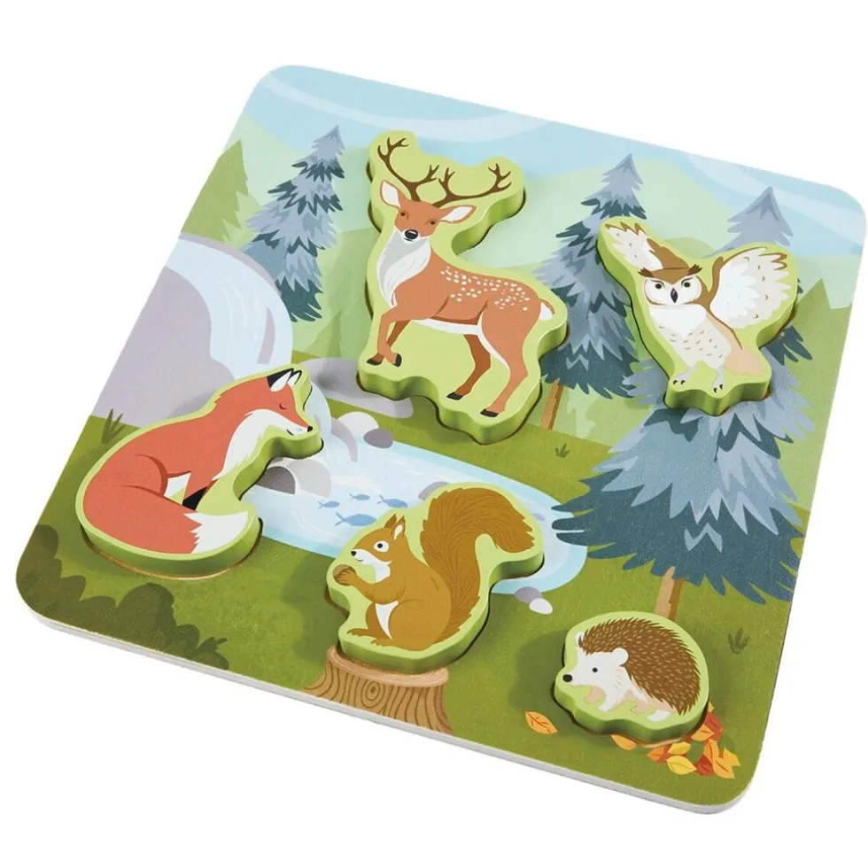 Playing Kids Forest Puzzel