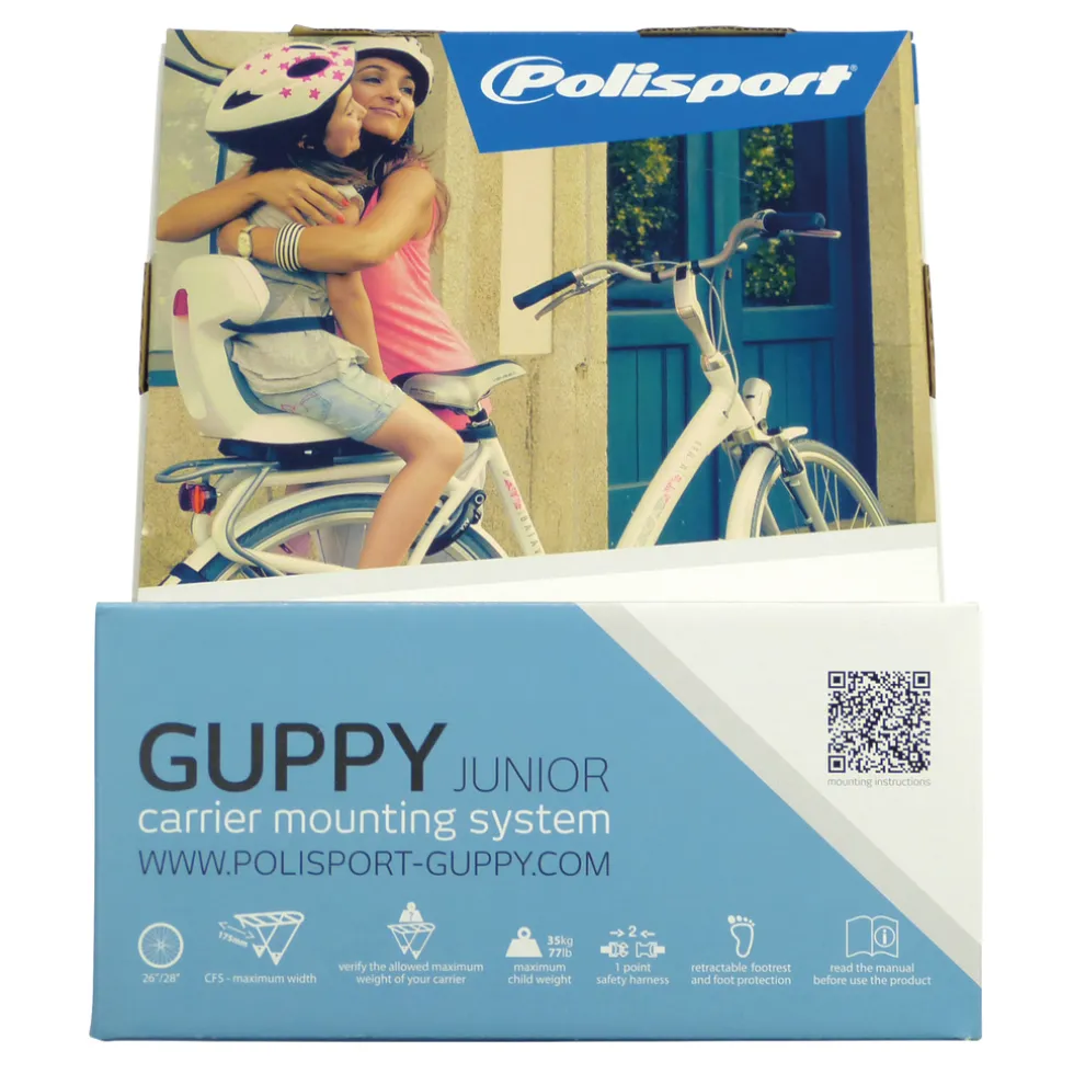 Polisport Achterzitje Guppy Junior licht/donker grijs