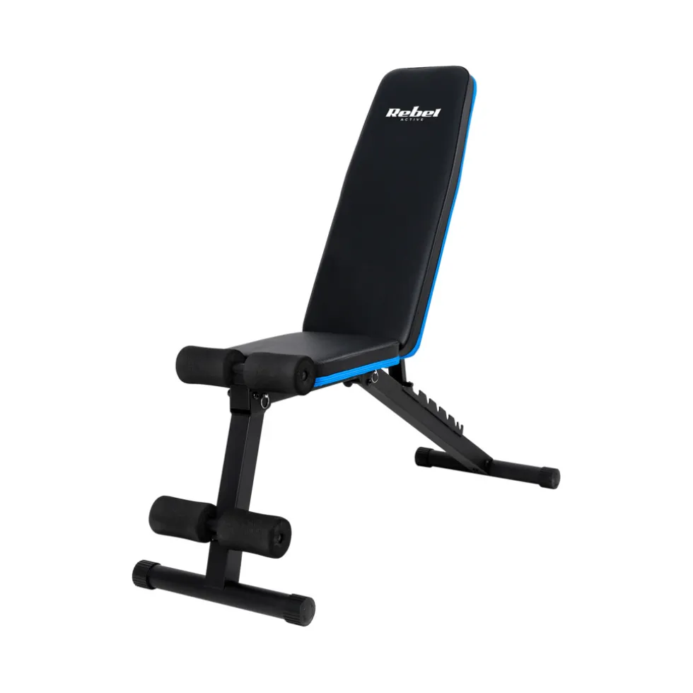 Rebel Active Inklapbare Versterkte Schuine Fitnessbank met Beenvergrendeling
