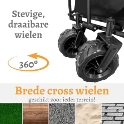 Rijoka Bolderkar Opvouwbaar Telescopische Stang en Crosswielen