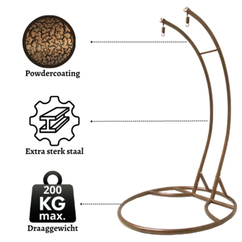 Rijoka Hangstoel Dubbel Eggy Rope Schommelstoel Luxe Rattan 2persoons