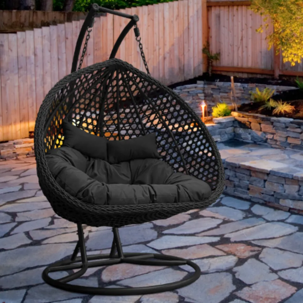 Rijoka Hangstoel Dubbel Eggy Rope Schommelstoel Luxe Rattan 2persoons