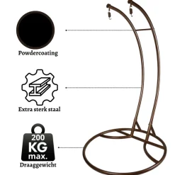 Rijoka Hangstoel Dubbel Eggy Twisted Schommelstoel Rattan 2persoons