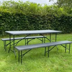 Rijoka Inklapbare Picknicktafel Set Houtlook Design Klaptafel Biertafel