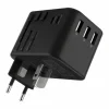 Rolling Square Travel Adapter Quick Charge Universele Wereldstekker Zwart