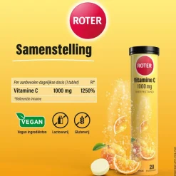 Roter Vitamine C 1000 mg Abrikoos-Sinaasappel Bruistabletten