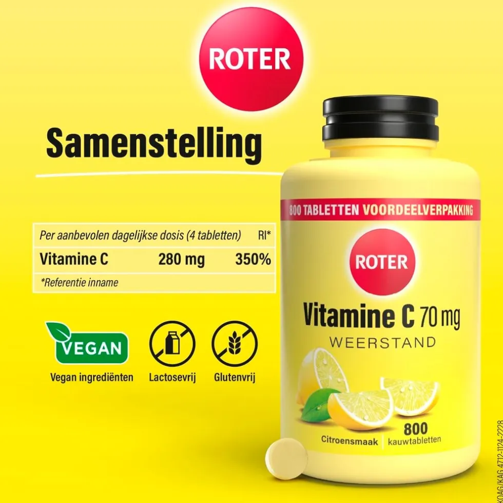 Roter Vitamine C 70mg Citroen Kauwtabletten