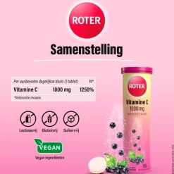 Roter Vitamine C 1000mg Zwarte Bes Appel Bruistabletten