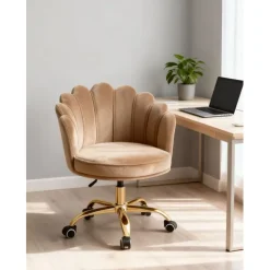 Russle Velvet Schelp Bureaustoel