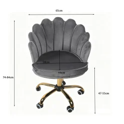 Russle Velvet Schelp Bureaustoel