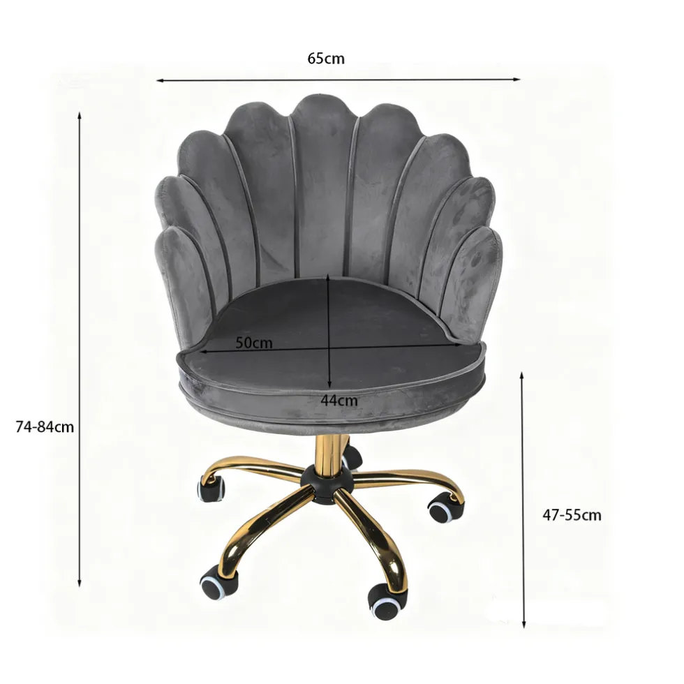 Russle Velvet Schelp Bureaustoel