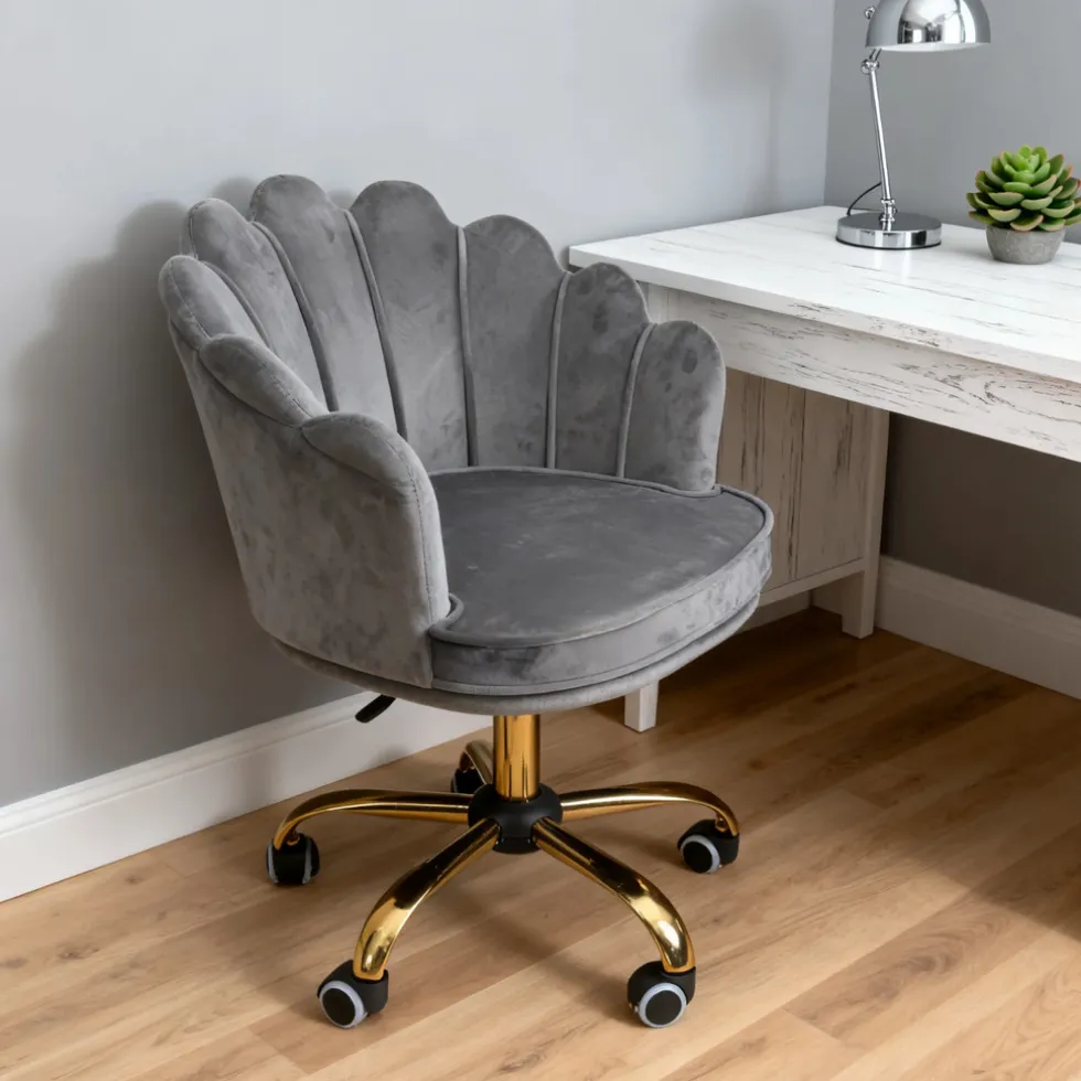 Russle Velvet Schelp Bureaustoel