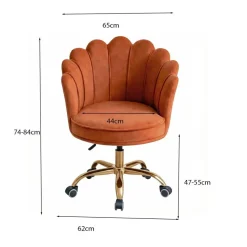 Russle Velvet Schelp Bureaustoel