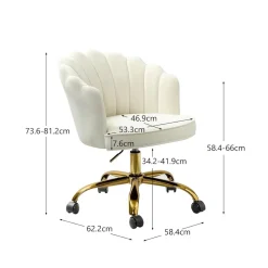 Russle Velvet Schelp Bureaustoel