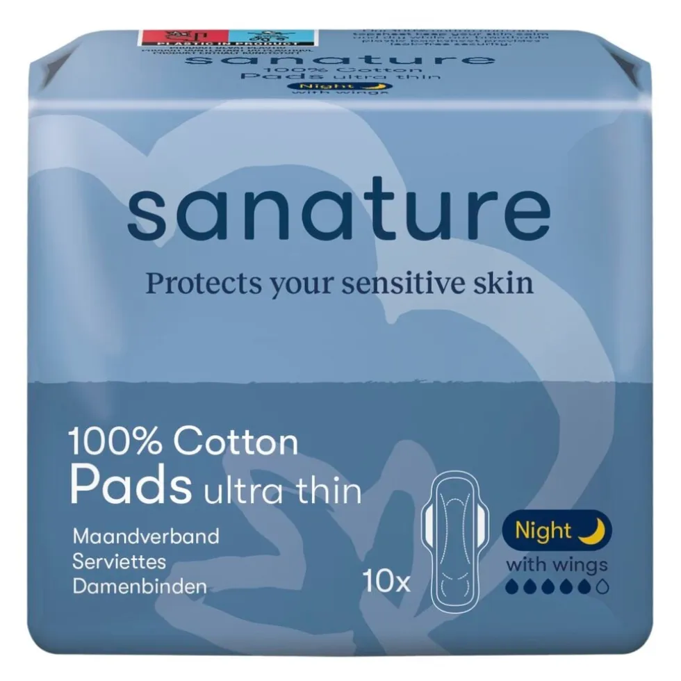 Sanature 100% Katoenen Ultra Thin Night Maandverband