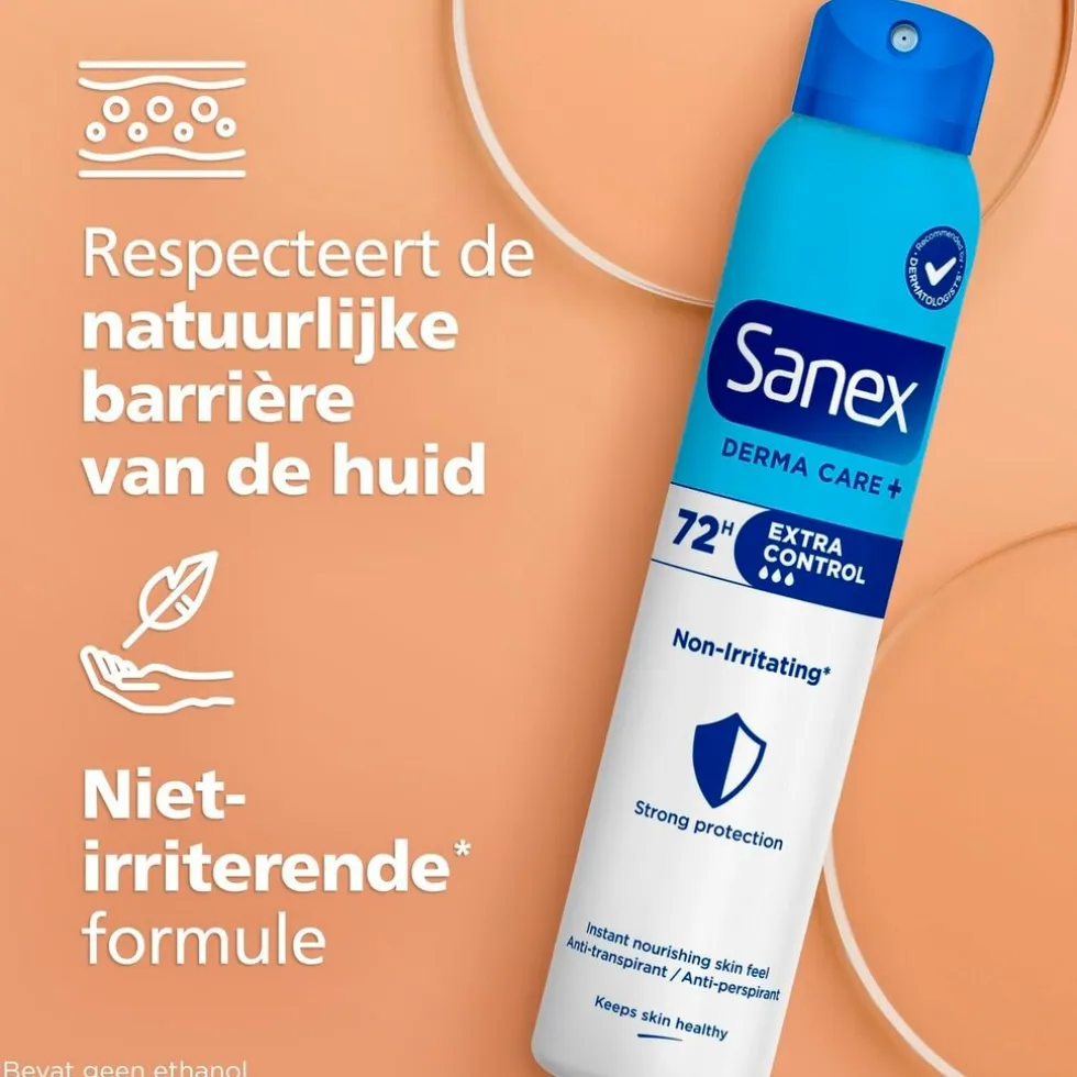 Sanex Derma Care+ Extra Control 72H Antitranspirant Deodorant Spray