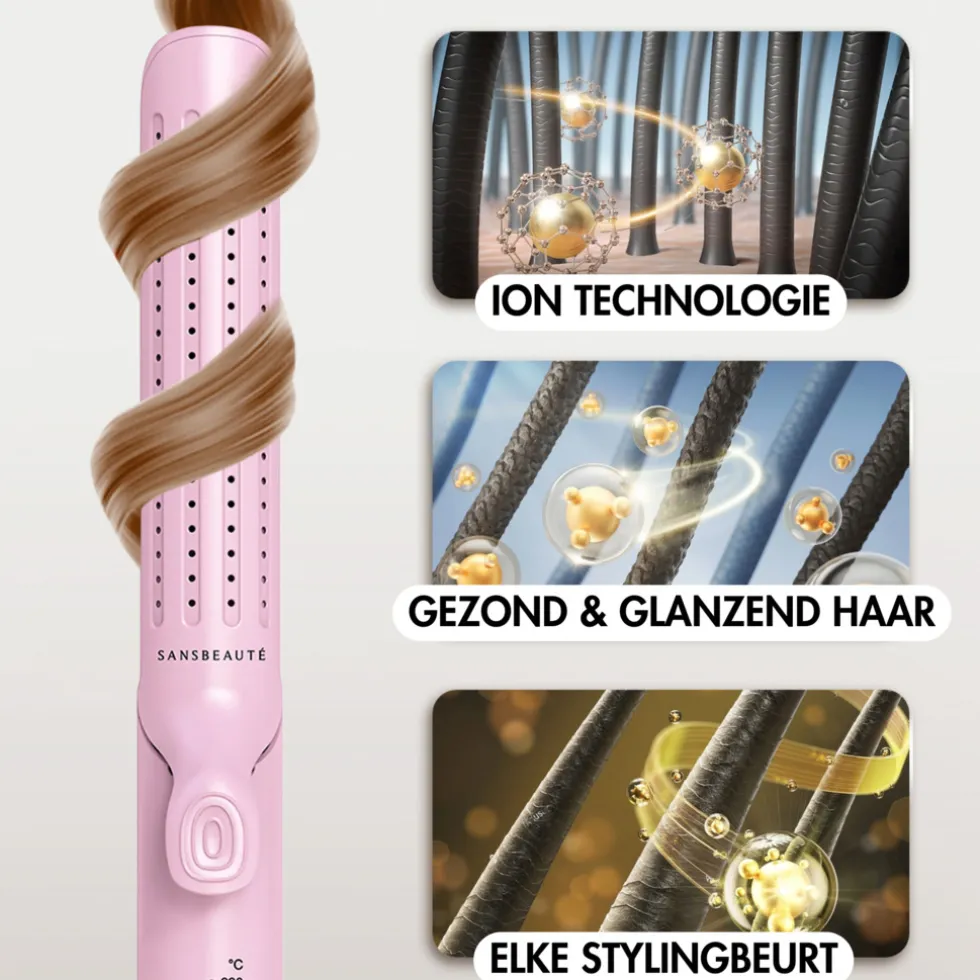 Sansbeauté 2 In 1 Stijltang Airflow - Krullen en Steil haar - Krultang - Stijltangen