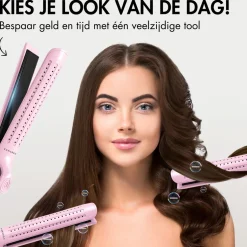 Sansbeauté 2 In 1 Stijltang Airflow - Krullen en Steil haar - Krultang - Stijltangen