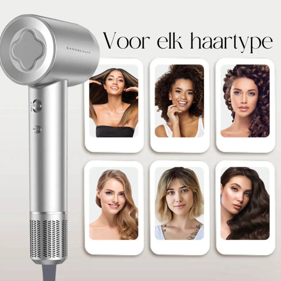 Sansbeauté Föhn Met Diffuser - Ionische Haardroger - Reisföhn - Haarföhn - Krullen - Hair Dryer - 2000W