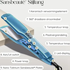 Sansbeauté Professionele Stijltang - Hair Straightener - Stijltangen - 80℃ t/m 230℃