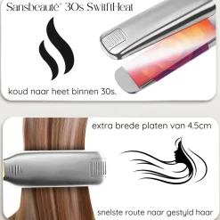 Sansbeauté Professionele Stijltang - Hair Straightener - Stijltangen - 80℃ t/m 230℃