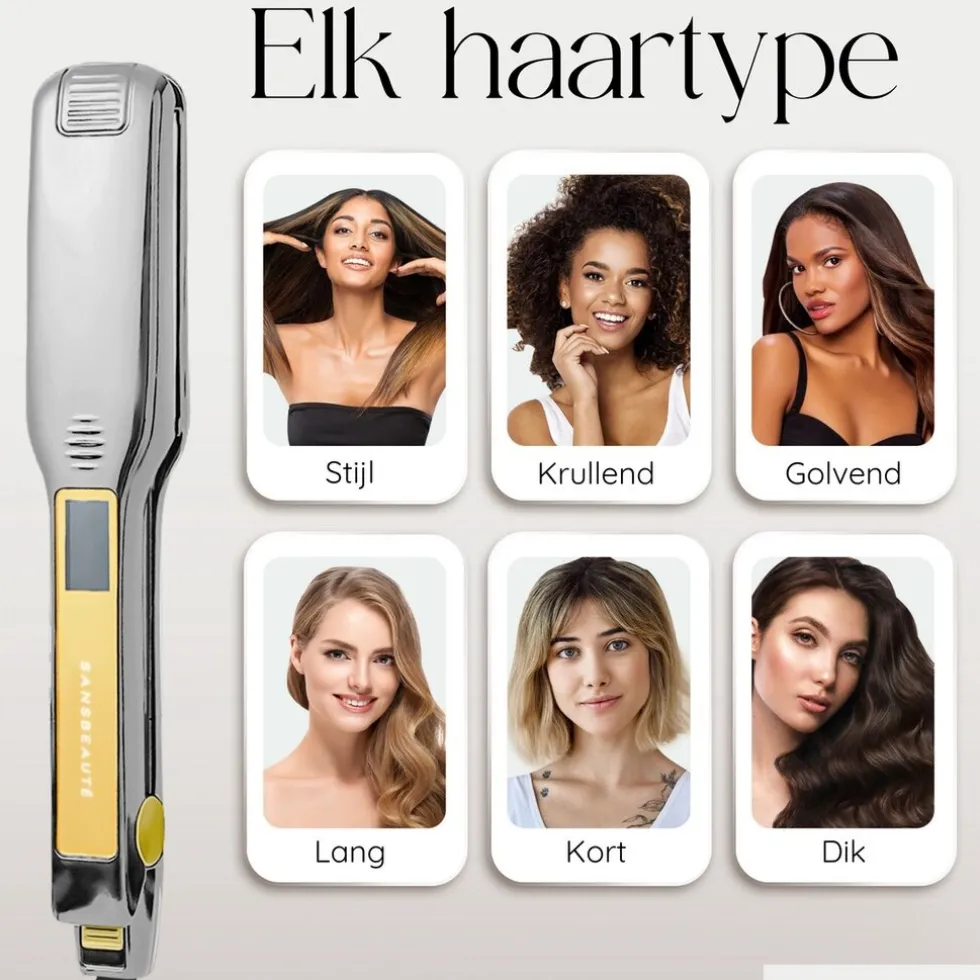 Sansbeauté Professionele Stijltang - Hair Straightener - Stijltangen - 80℃ t/m 230℃