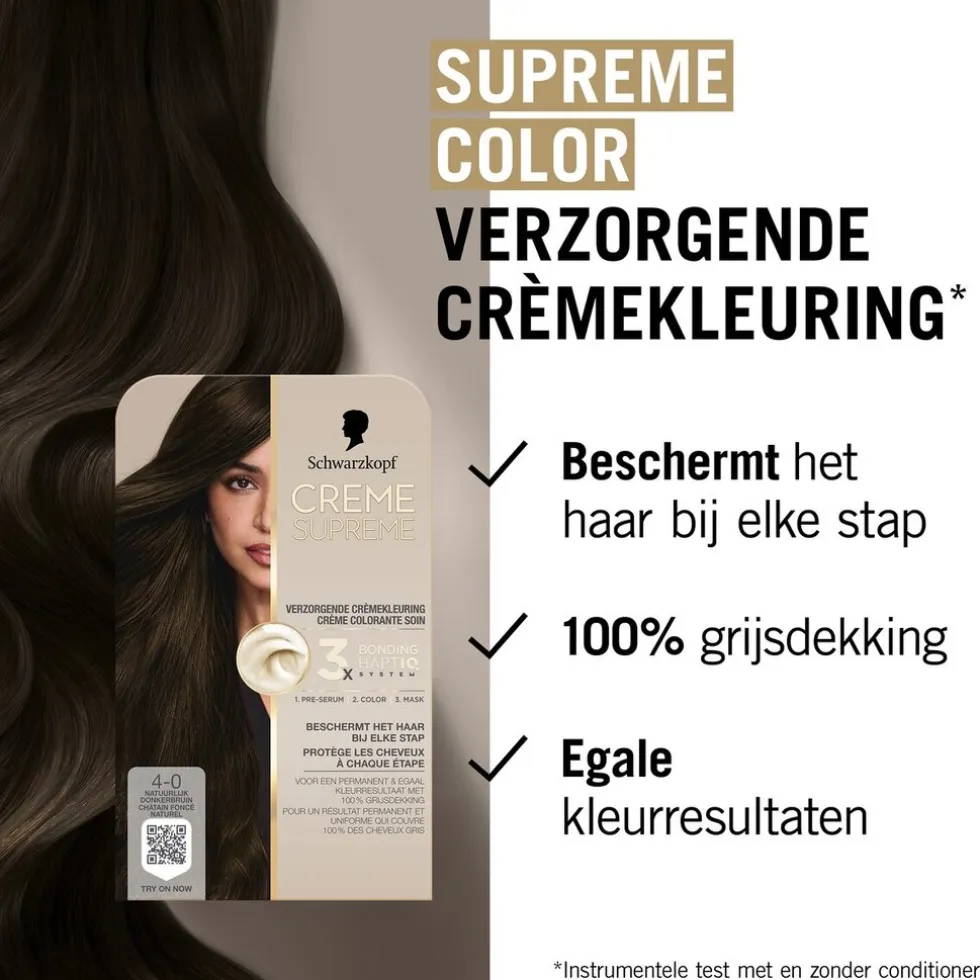Schwarzkopf Creme Supreme 4-0 Natuurlijk Donkerbruin Verzorgende Crèmekleuring