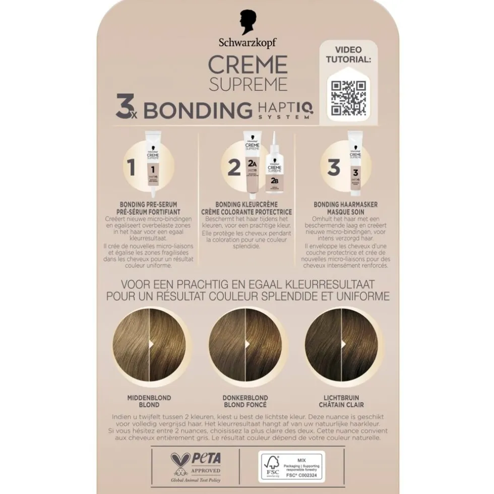 Schwarzkopf Creme Supreme 7-0 Natuurlijk Donkerblond Verzorgende Crèmekleuring