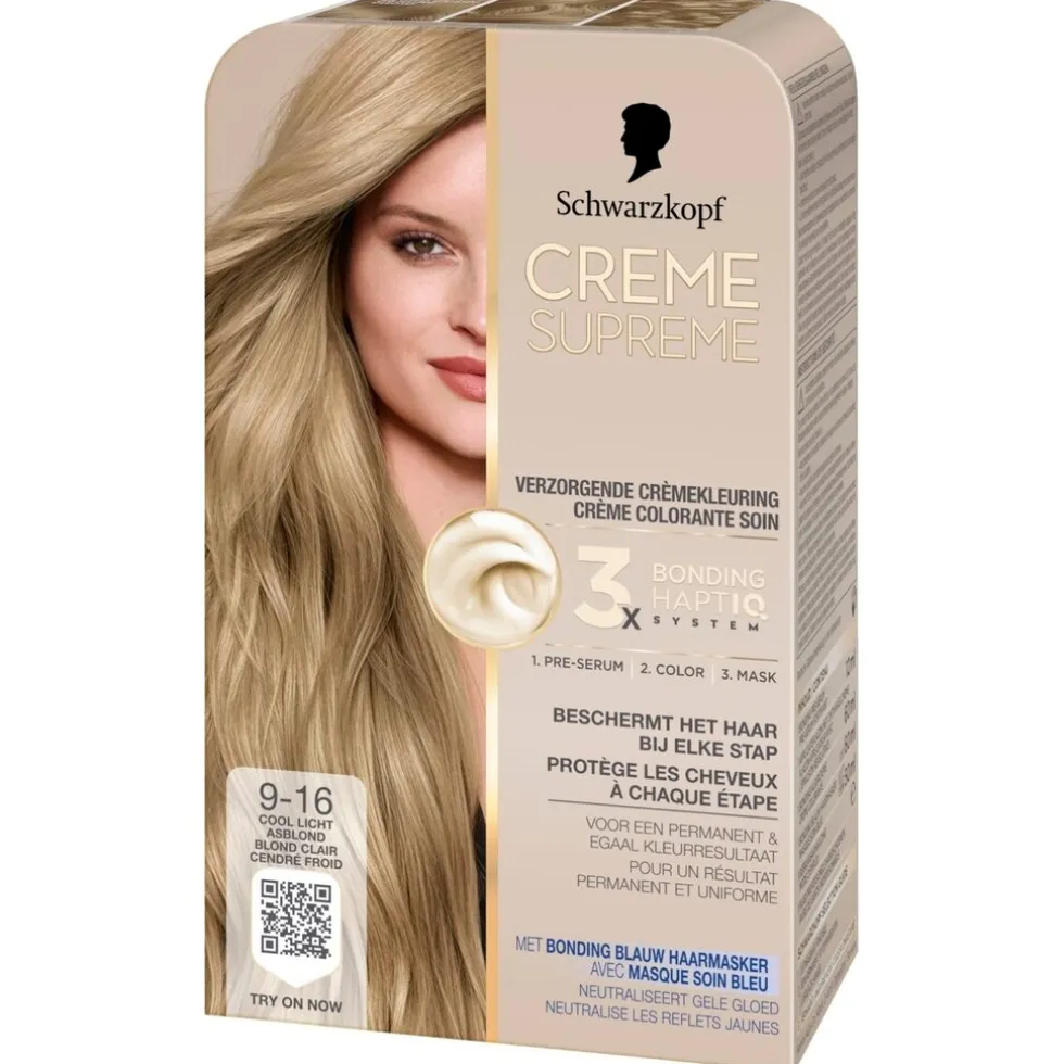 Schwarzkopf Creme Supreme 9-16 Cool Licht Asblond Verzorgende Crèmekleuring