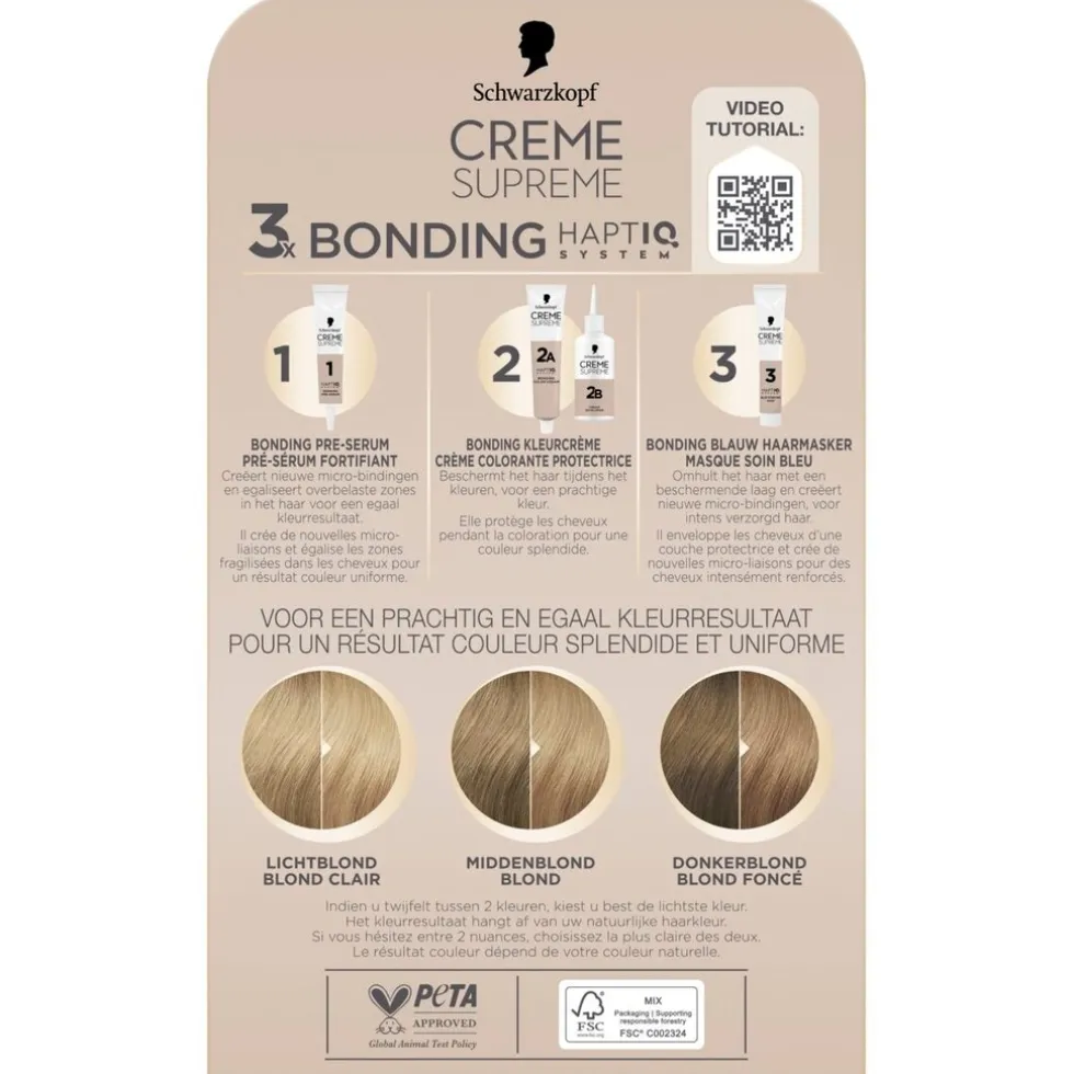 Schwarzkopf Creme Supreme 9-16 Cool Licht Asblond Verzorgende Crèmekleuring