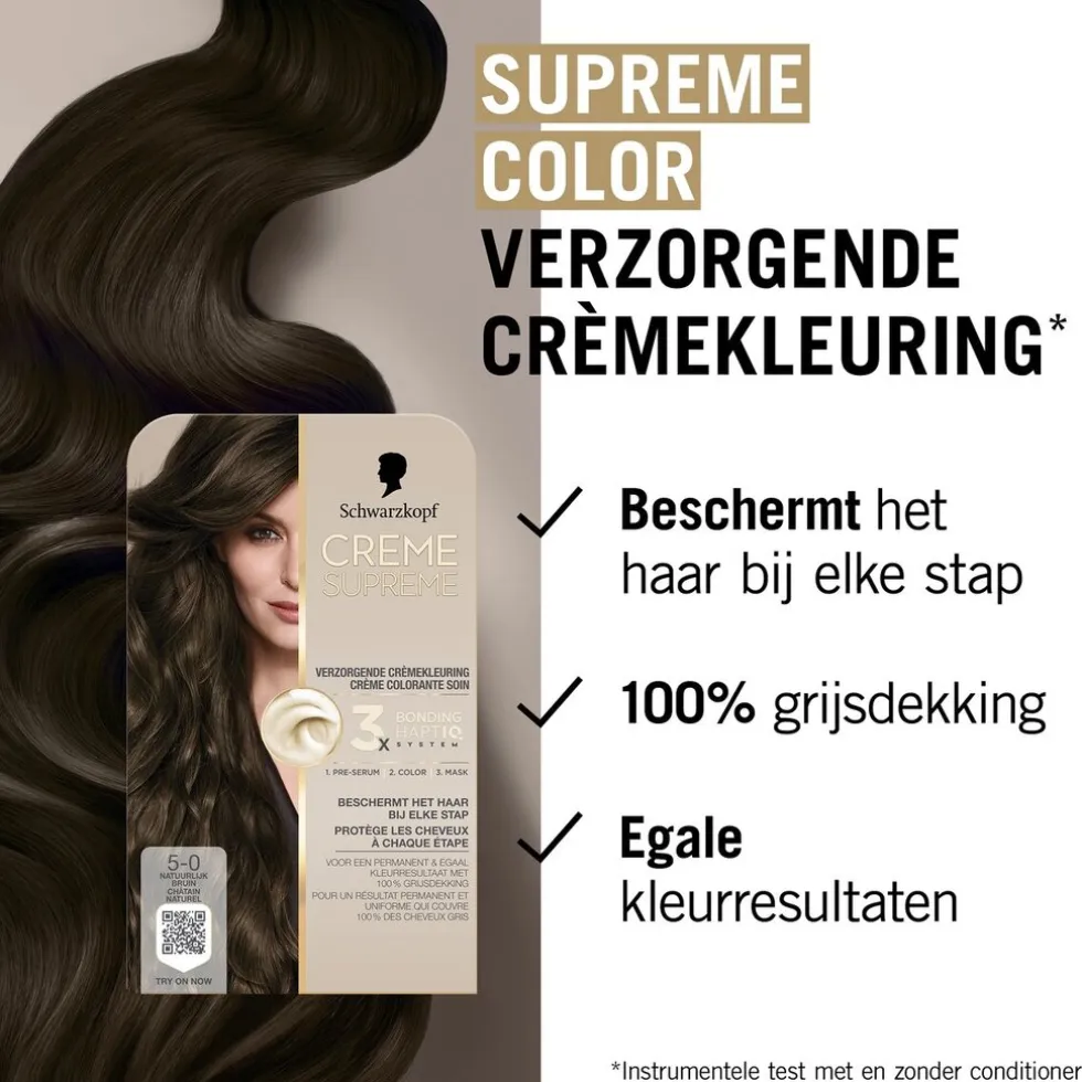 Schwarzkopf Creme Supreme 5-0 Natuurlijk Bruin Verzorgende Crèmekleuring