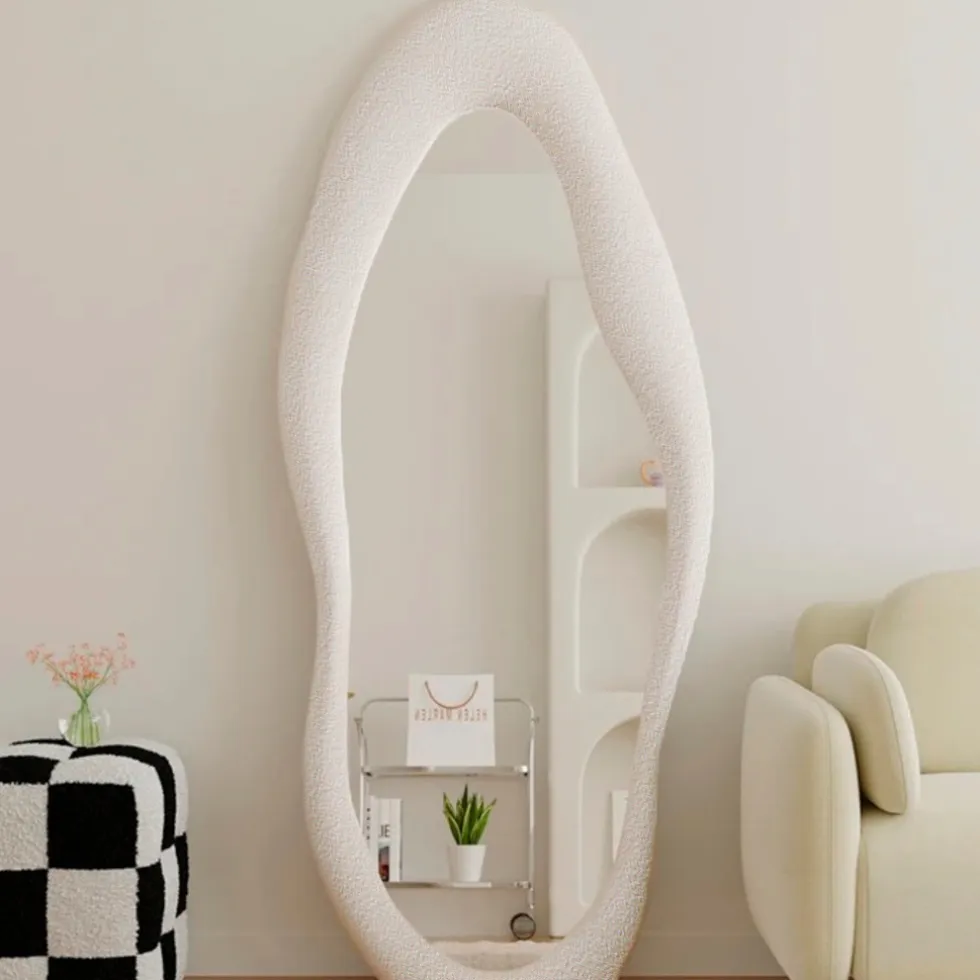 SensaHome Gestoffeerde Staande Spiegel Shaped