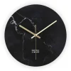 SensaHome Glazen Wandklok 30cm Minimalistische Marmeren Design met Stille uurwerk