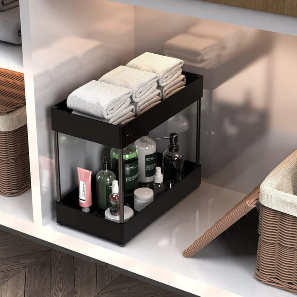SensaHome Gootsteenkast Organizer 2-Laags Duo Keukenrek Kruidenrek Onderkastrek