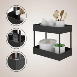 SensaHome Gootsteenkast Organizer 2-Laags Duo Keukenrek Kruidenrek Onderkastrek
