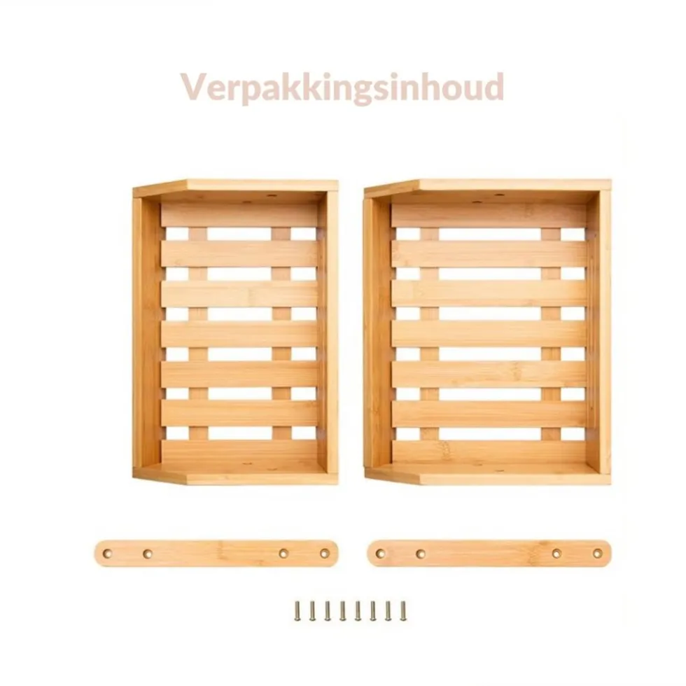 SensaHome Luxe Bamboehouten Fruitkist Rechthoek 2-Laags