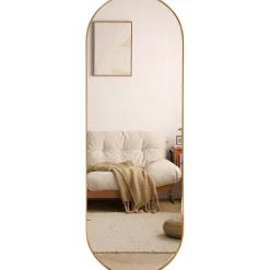 SensaHome Oval Wandspiegel met Metalen Rand Minimalistisch Design