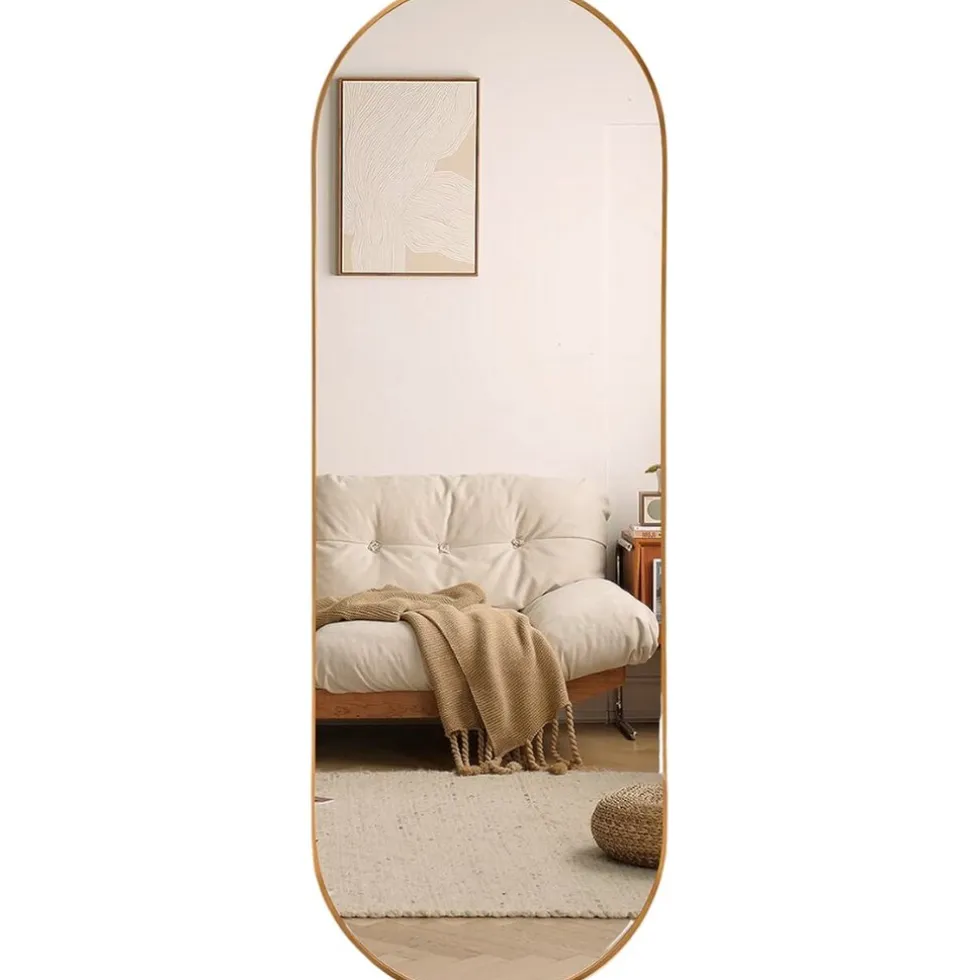 SensaHome Oval Wandspiegel met Metalen Rand Minimalistisch Design