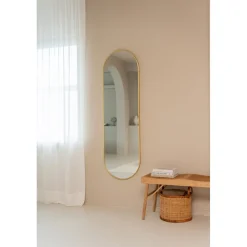 SensaHome Oval Wandspiegel met Metalen Rand Minimalistisch Design