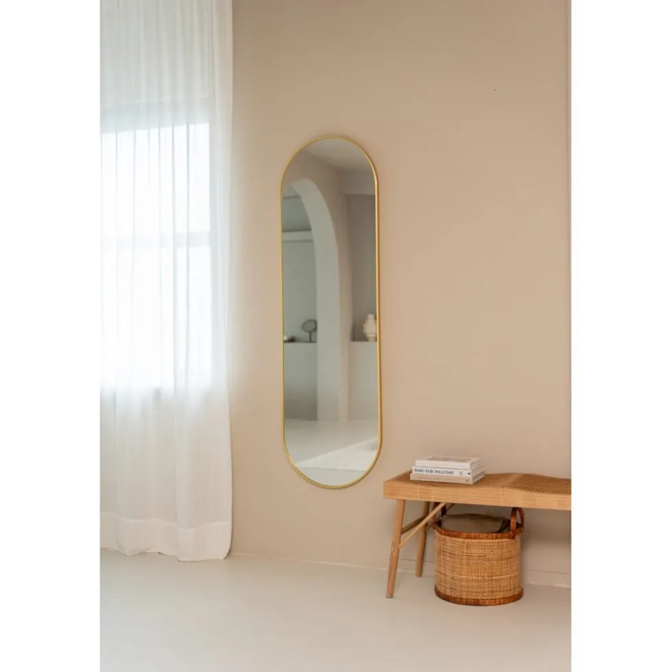 SensaHome Oval Wandspiegel met Metalen Rand Minimalistisch Design