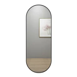 SensaHome Oval Wandspiegel met Metalen Rand Minimalistisch Design