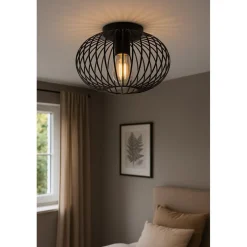SensaHome Plafondlamp Industrieel Plafonnière van Metaal Retro Wire Kooi Design