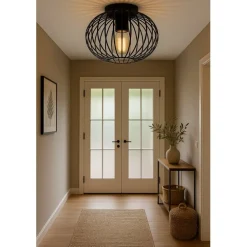 SensaHome Plafondlamp Industrieel Plafonnière Retro Wire Kooi Design